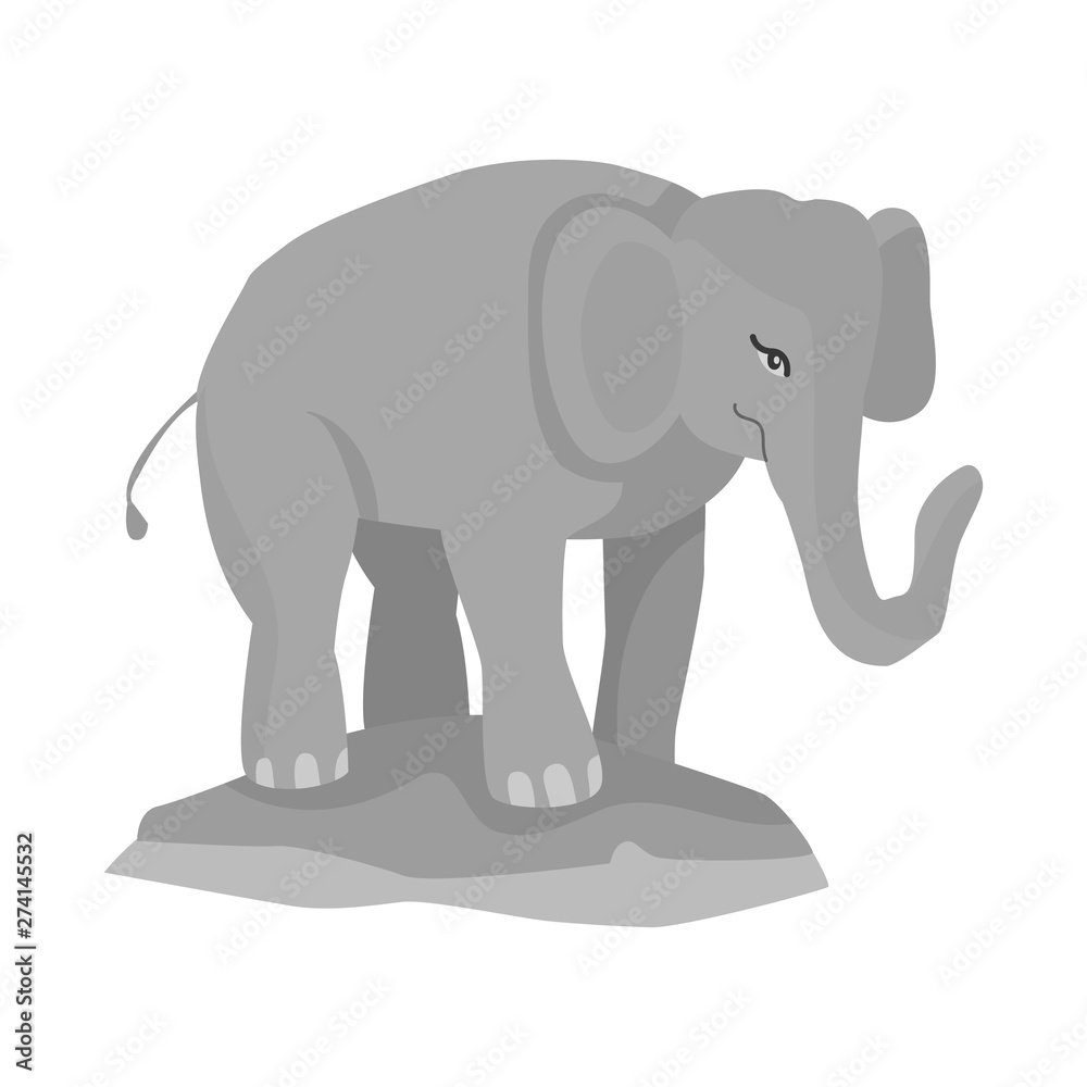 Vector illustration of elephant and cute logo. Collection of elephant and Africa stock vector illustration.