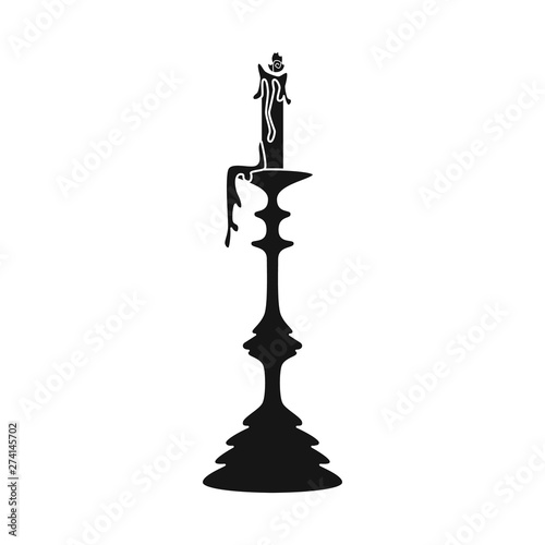 Isolated object of candle and candlestick logo. Collection of candle and lit stock symbol for web.