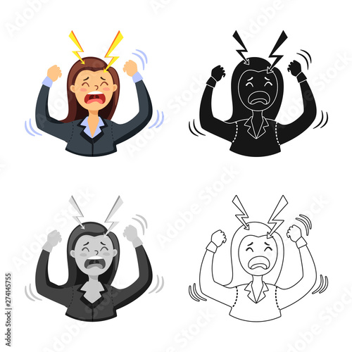 Vector illustration of stress and shock icon. Collection of stress and desperate stock vector illustration.