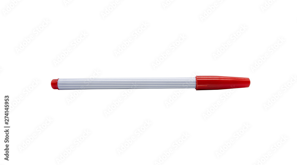 Red pen on a white background Red pen on a white background