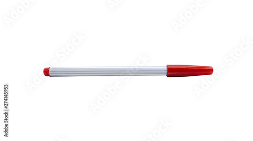 Red pen on a white background