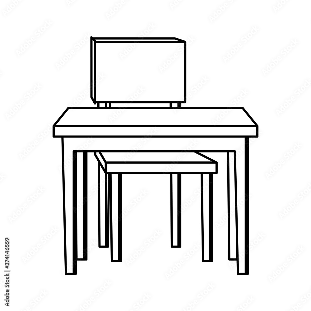 schooldesk with chair education icon schooldesk with chair education icon