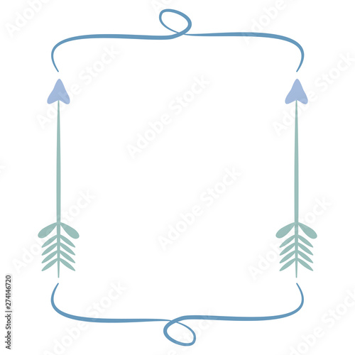 square frame with indian arrows boho style