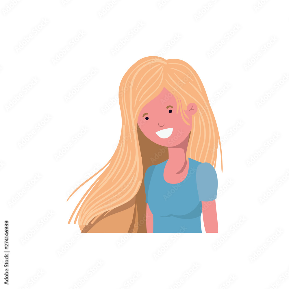 young woman in white background avatar character young woman in white background avatar character