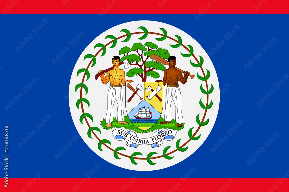 Belize flag. Sovereign state flag of Belize