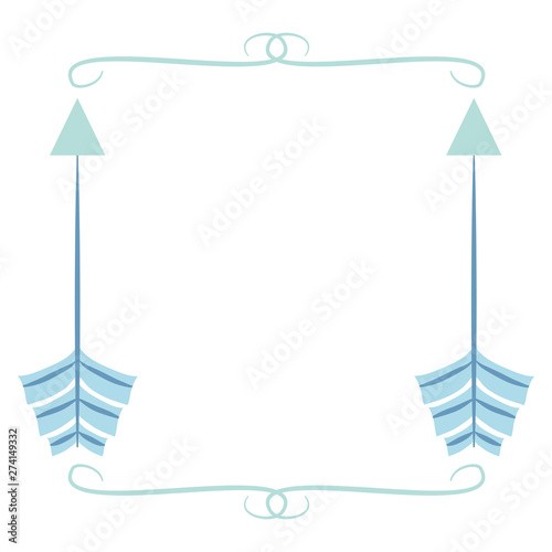 square frame with indian arrows boho style