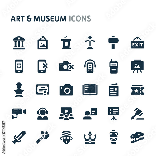 Art & Museum Vector Icon Set. Fillio Black Icon Series.