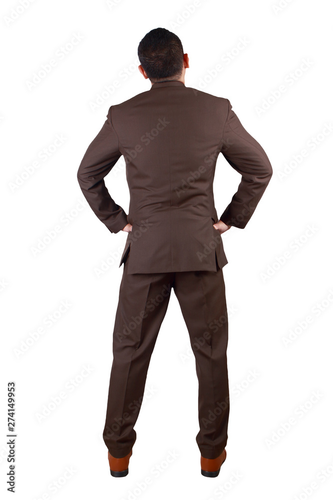 Rear View of of businessman. Full Body Portrait Isolated on White Rear View of of businessman. Full Body Portrait Isolated on White