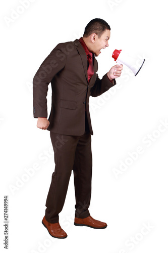 Businessman Shout with Megaphone