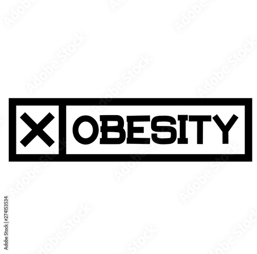 OBESITY black stamp on white