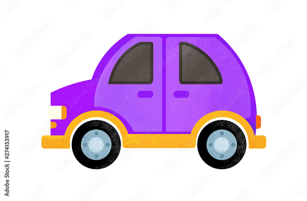 Obraz premium cartoon scene with everyday car on white background - illustration for children