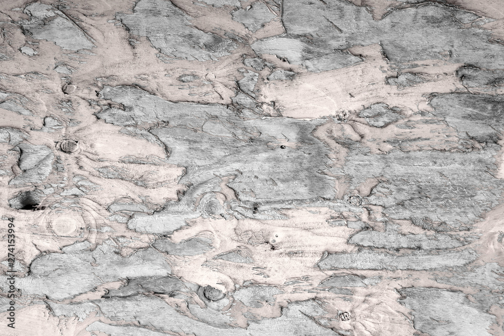 Fototapeta premium Background image of close up peeled white textured wooden building exterior surface