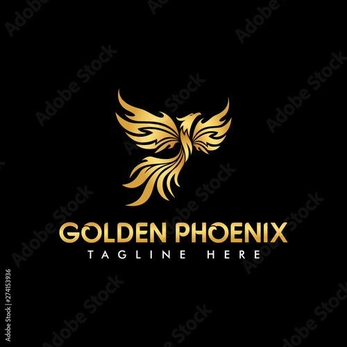 Golden Phoenix Logo Design For your company such as real estate or consulting services