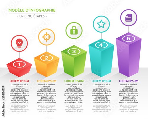 Infographic concept design, modern and colorful, with icons. Easy to customize template. EPS 10.