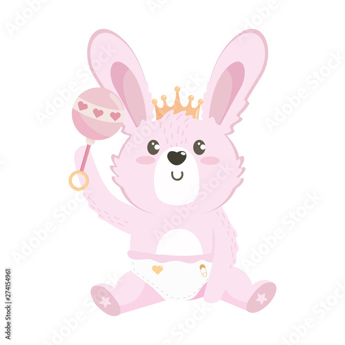 baby shower symbol and rabbit design