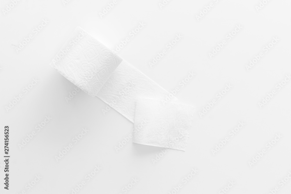 Toilet paper roll on white background top view Toilet paper roll on white background top view