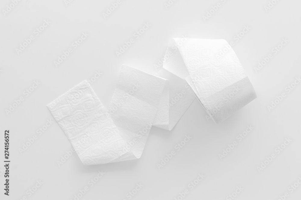 Toilet paper roll on white background top view Toilet paper roll on white background top view