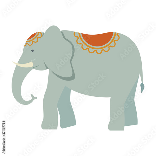 indian elephant traditional isolated icon