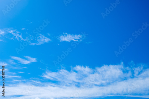 【写真素材】 青空 空 雲 初夏の空 背景 背景素材 6月 コピースペース 