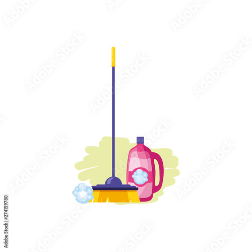 Isolated cleaning detergent and brush design