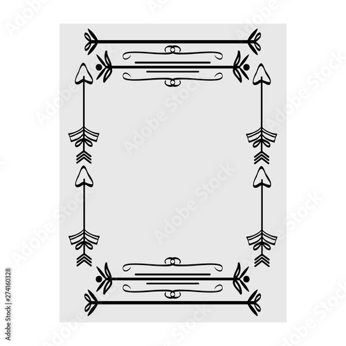 square frame with indian arrows boho style