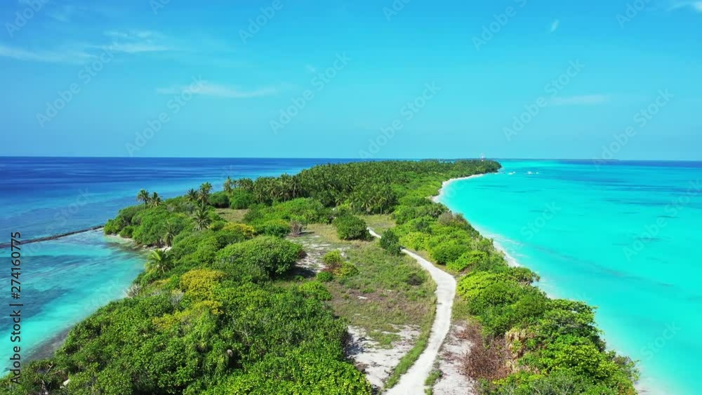 Small Long Island in the Bahamas, Tropical Ocean, Tropical Trees, Tropical Beach Small Long Island in the Bahamas, Tropical Ocean, Tropical Trees, Tropical Beach