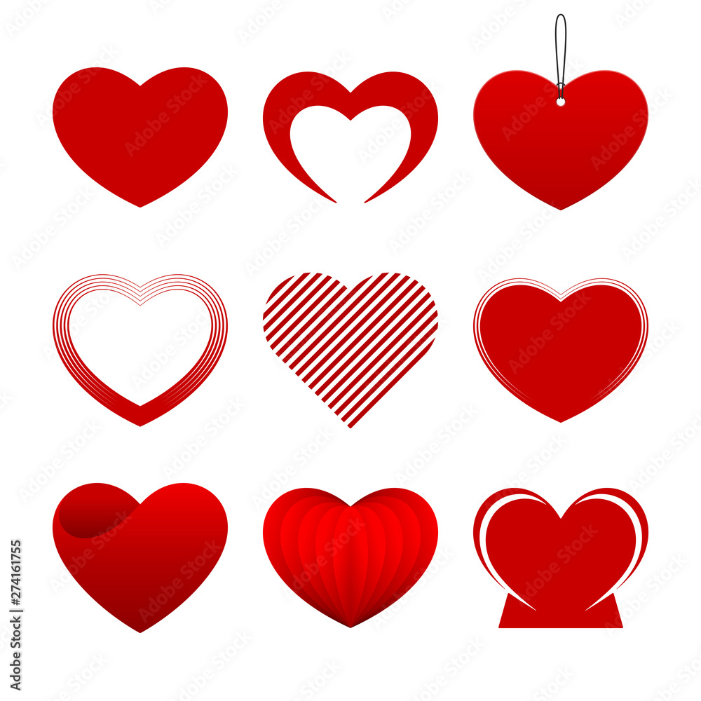 Red hearts collection