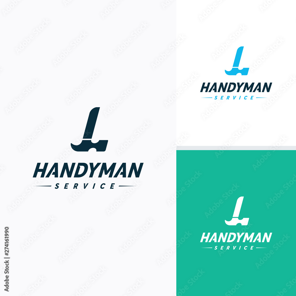Handyman services Logo vector design, Letter L Hammer Logo