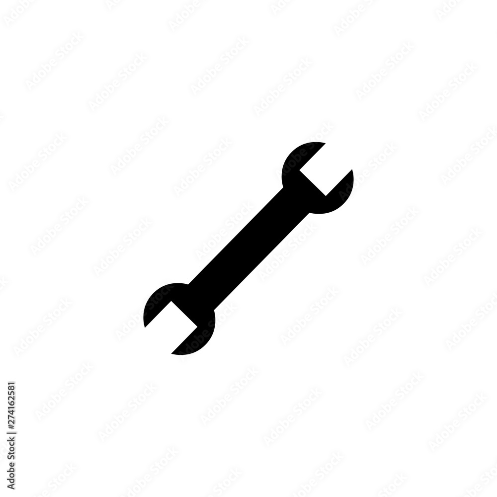Wrench Icon In Flat Style For App, UI, Websites. Black Spanner Icon Vector Illustration Wrench Icon In Flat Style For App, UI, Websites. Black Spanner Icon Vector Illustration