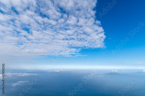 Peaks and seas of clouds under blue sky and white clouds  Emei Mountain  Sichuan Province  China