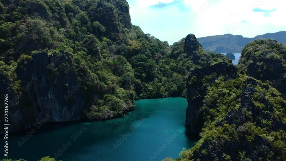 Beautiful aerial shot of big lagoon, small lagoon, El nido, Palawan, Philippines Beautiful aerial shot of big lagoon, small lagoon, El nido, Palawan, Philippines