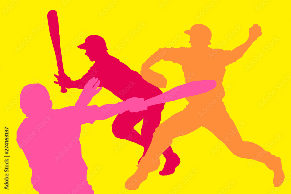 Obraz premium 野球の広告用シルエットデザイン