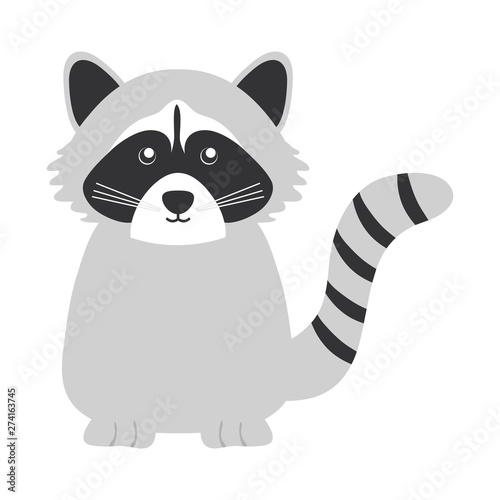 Fototapeta Naklejka Na Ścianę i Meble -  cute raccoon woodland animal character