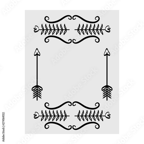 square frame with indian arrows boho style