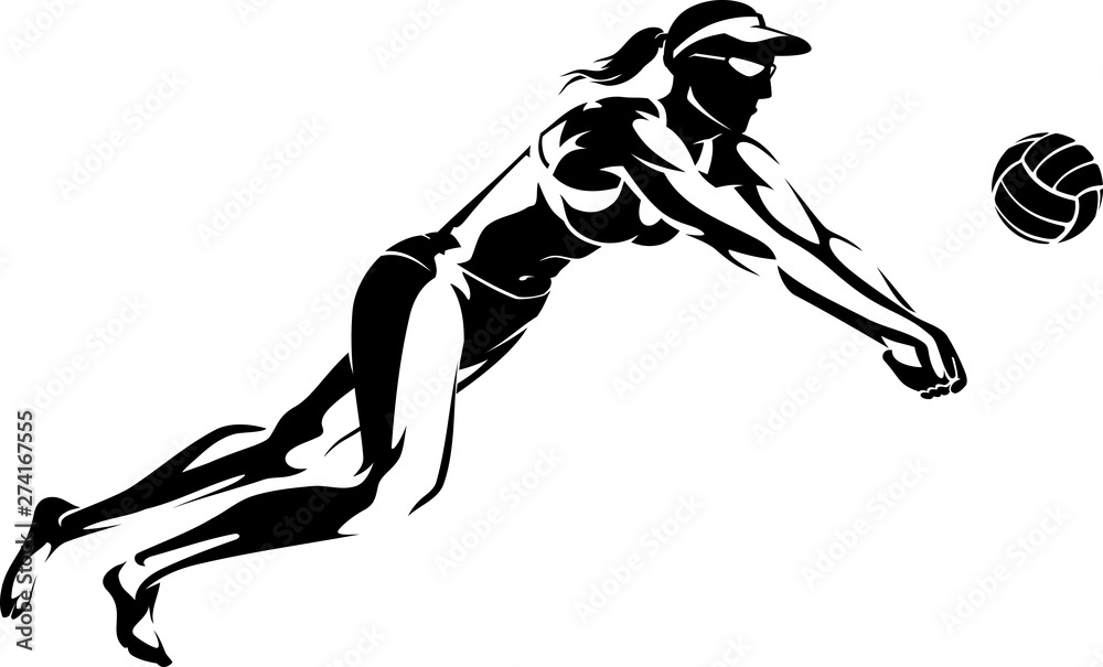 Abstract Volleyball Woman Player