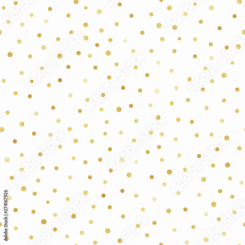 Carta da parati a pois - Carta da parati Gold Confetti Seamless Pattern - Gold confetti repeating pattern design