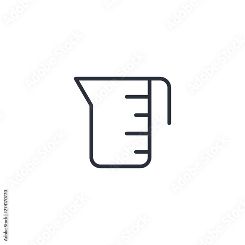 Measured glassful. Vector linear icon.