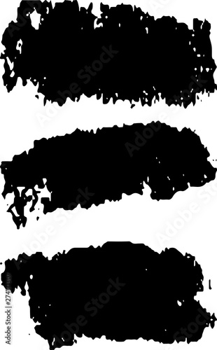 Vector brush set. Black paint strokes isolated on white background