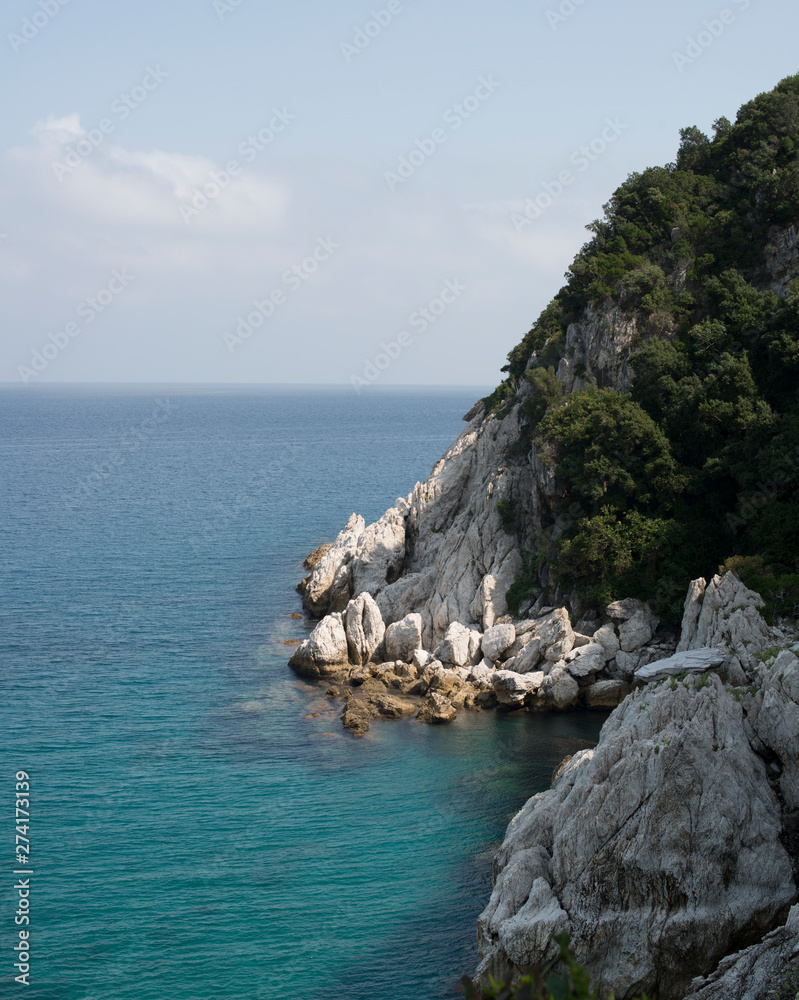 Fototapeta premium Kayak and hiking tour in Pilio Greece 