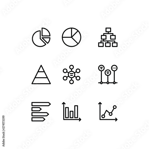 Infographic element icons set. vector line illustration