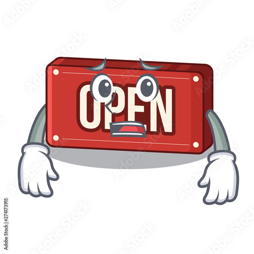 Afraid open sign on the a charcter