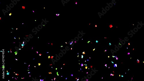 4K紙吹雪カラフル15秒　後半アルファマット付き