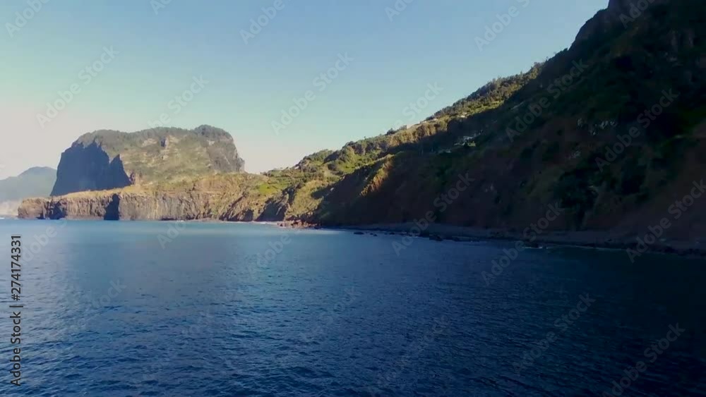 Drone travelling, sea, water, Madeira Island, Faial Drone travelling, sea, water, Madeira Island, Faial