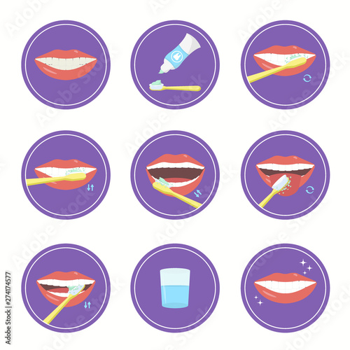 How to property set design vector icon brush your teeth