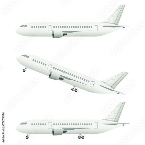 Realistic airplane vector design illustration isolated on white background