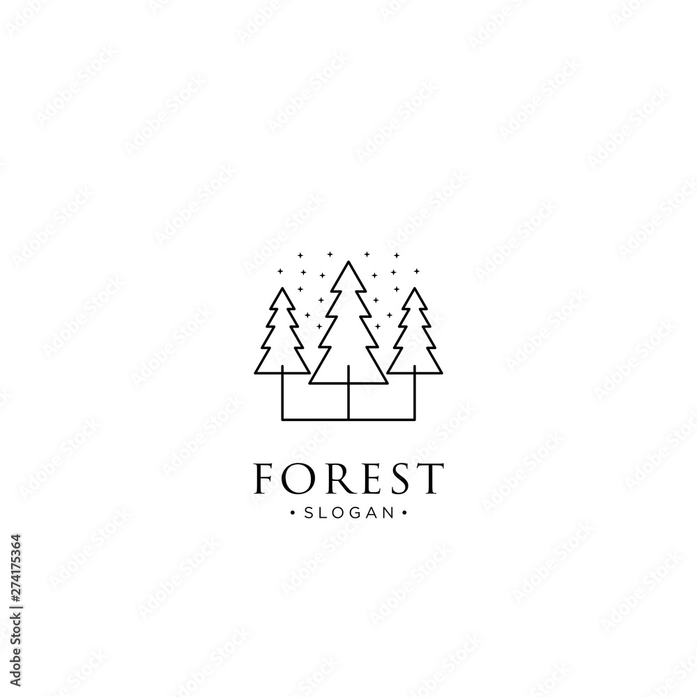 monoline forest, mountain and wave logo icon vector monoline forest, mountain and wave logo icon vector