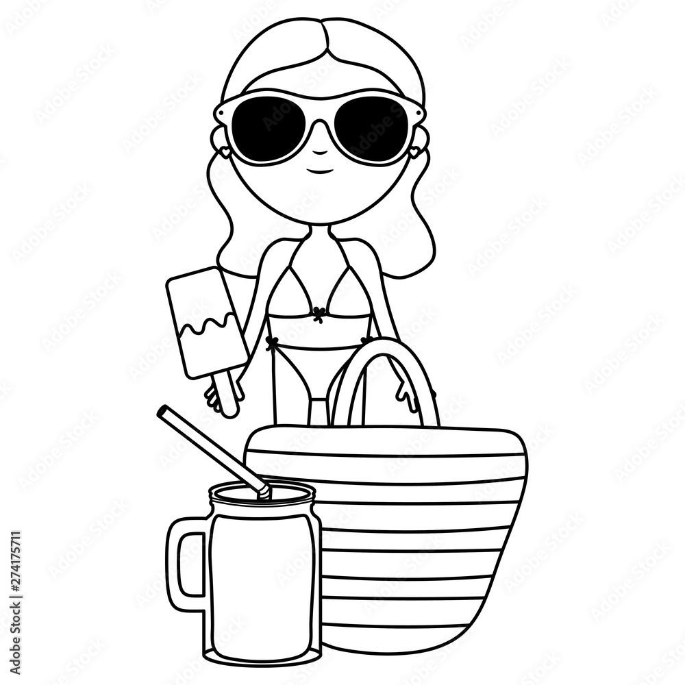beautiful woman with handle bag and cocktail beautiful woman with handle bag and cocktail