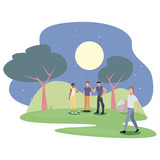 people activity outdoors icon vector ilustration