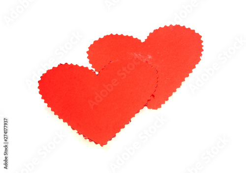 paper heart isolated on white background