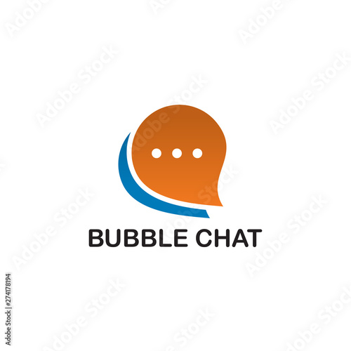 Bubble chat logo design inspiration vector template